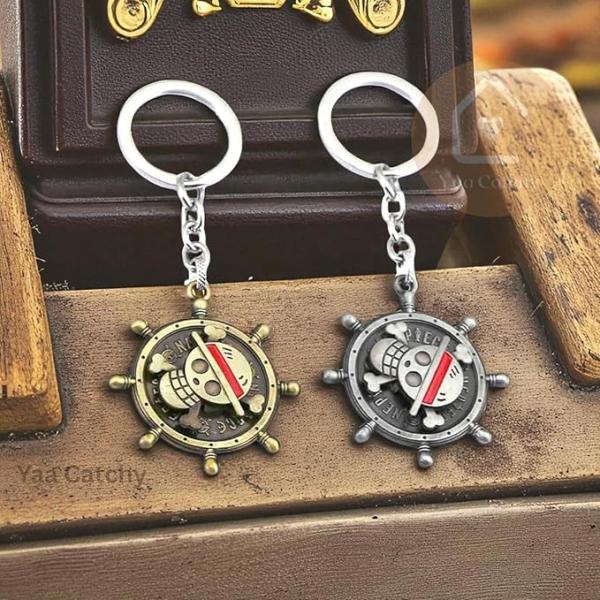 Pirate Flag Keyring – Anime-Inspired Spinning Keychain